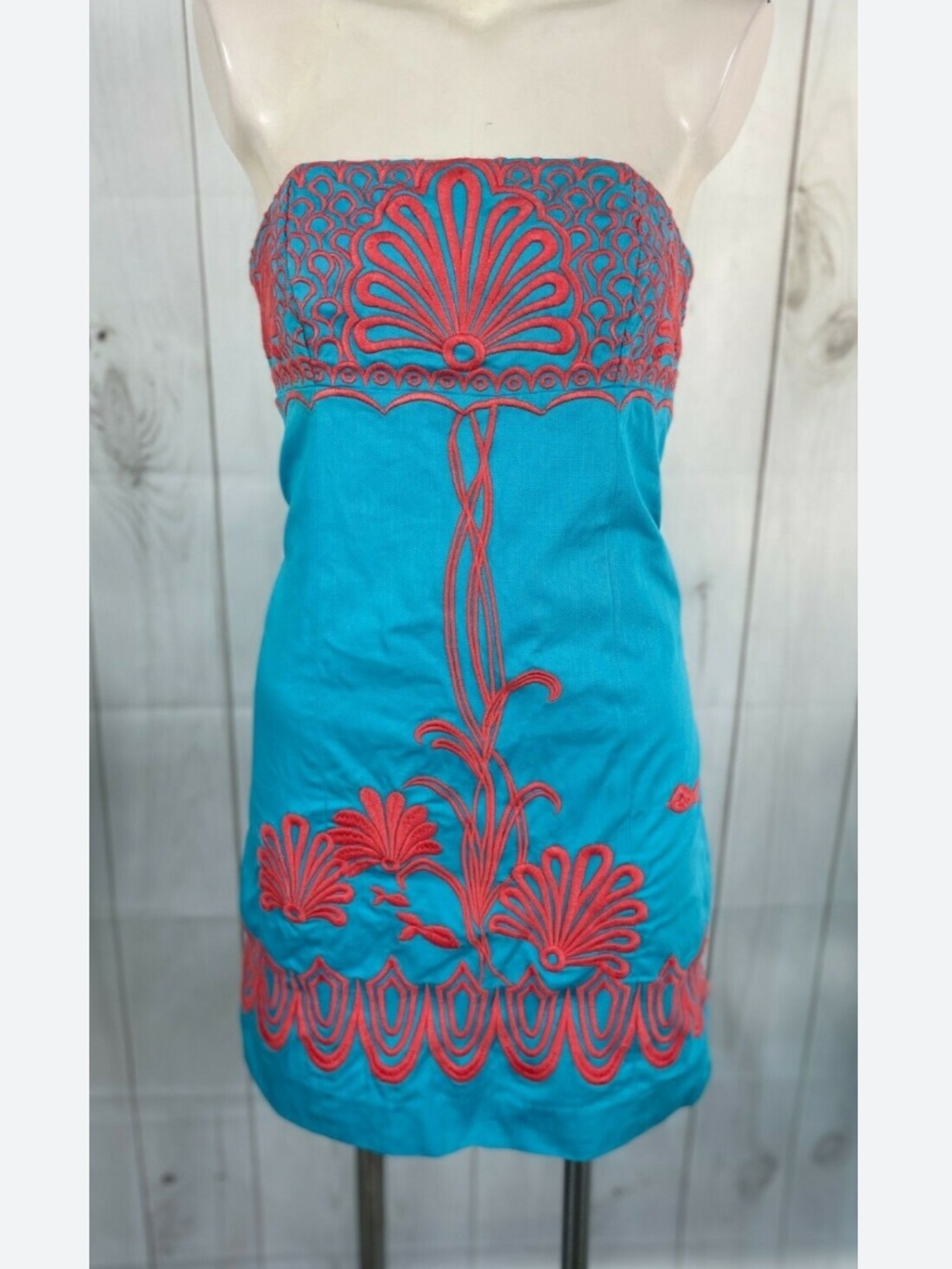 Lilly Pulitzer "Fly Me To The Sea" Bowen Strapless Dress Size 0